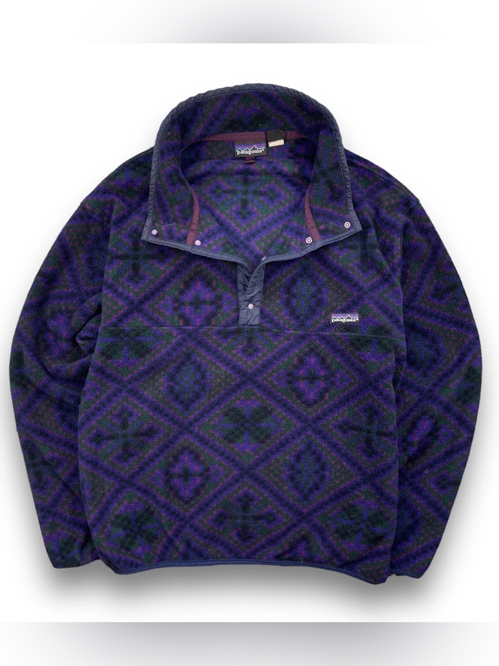 PATAGONIA *RARE* Vintage 90’s Purple Mosaic Snap-T Fleece Pullover